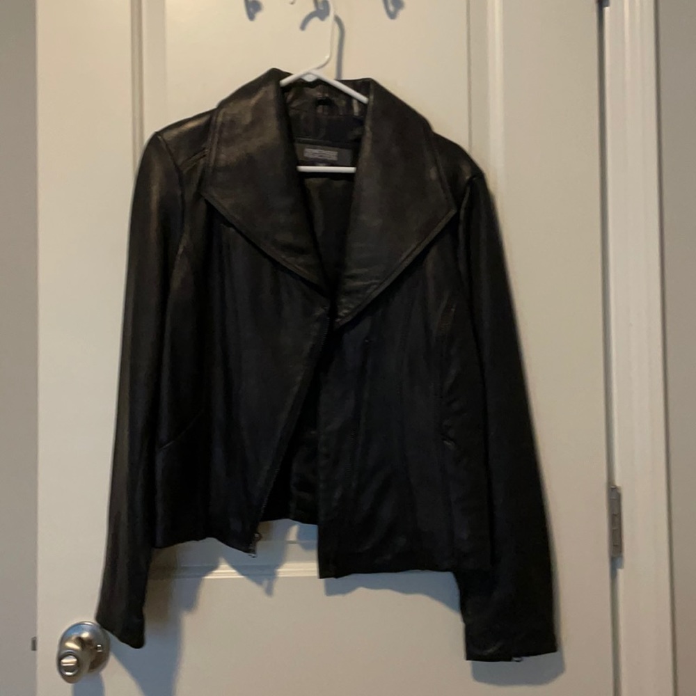Black leather jacket